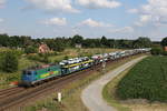 140 838 von  Zippel 24 Group  war am 25. Juni 2020 bei Langwedel mit einem Autozug nach Bremerhaven unterwegs.