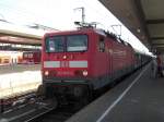143 847-2 ist am 21. August 2012 vom  Nrnberger Hauptbahnhof  in Richtung  Lichtenfels  unterwegs.