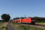 146 103 mit einem Regionalzug mit dem Ziel Bremerhaven am 26. Juni 2020 bei Drverden.