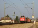 151 071-8 unterwegs von Freilassing nach Rosenheim am 14. Mrz 2014, hier bei bersee am Chiemsee.
