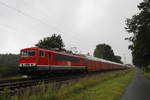 155 167-0 von  MEG  mit einem Ganzzug am 11. August 2017 bei Drverden.