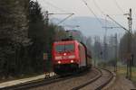BR 185/409276/185-201-1-am-5-april-2014 185 201-1 am 5. April 2014 bei bersee am Chiemsee.