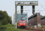 185 010-6 auf den  Sderelbbrcken  in Hamburg-Wilhelmsburg am 2.