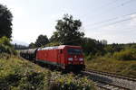 185 260 war mit einem Kesselwagenzug am 18. September 2018 bei Grabensttt in Richtung Salzburg unterwegs.