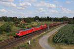 BR 185/707848/185-017-und-185-xxx-waren 185 017 und 185 xxx waren am 29. Juni 2020 bei Langwedel in Richtung Bremen unterwegs.