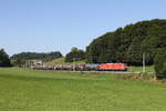 BR 185/825058/185-175-mit-einem-kesselwagenzug-aus 185 175 mit einem Kesselwagenzug aus Mnchen kommend am 2. August 2023 kurz vor Traunstein.