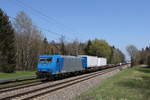 BR 185 private/733245/185-523-war-am-21-april 185 523 war am 21. April 2021 mit einem schwach beladenem 'KLV' in Richtung Kufstein unterwegs. Aufgenommen bei Brannenburg im Inntal.
 