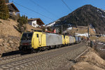 189 909 und 189 995 waren am 19. Mrz 2016 bei St. Jodok vom  Brenner  nach Innsbruck unterwegs.
