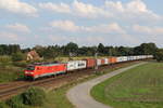 BR 189/674515/189-016-mit-einem-containerzug-aus 189 016 mit einem Containerzug aus Hamburg kommend am 31. August 2019 bei Langwedel.
