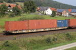 container-tragwagen/672105/4576-136-sggnss-am-27-august 4576 136 (Sggnss) am 27. August 2019 bei Hermannspiegel in Hessen.