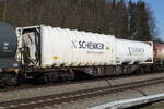container-tragwagen/803214/4558-446-sgns-von-err-am 4558 446 (Sgns) von 'ERR' am 9. Februar 2023 bei Sossau.
