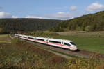 403 004  Solingen  auf dem Weg nach Wrzburg am 11. Oktober 2022 bei Harrbach im Maintal.