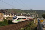 Zuge/743641/411-064-roedental-am-23-juli 411 064 'Rdental' am 23. Juli 2021 bei der Durchfahrt von Oberwesel am Rhein.