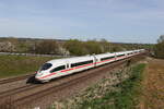 403 021  Krefeld  war am 6. April 2024 bei Vierkirchen in Richtung Mnchen unterwegs.