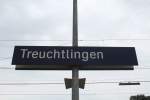 Bahnhofsschild  Treuchtlingen  am 20. Juni 2012.