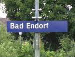 Bahnhofe/473353/bad-endorf-an-der-strecke-muenchen-salzburg 'Bad Endorf' an der Strecke Mnchen-Salzburg gelegen ist auch Endbahnhof der 'Chiemgauer Lokalbahn' nach Obing. Aufgenommen am 14. August 2012.