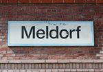 Altes Bahnhofsschild von  Meldorf  am 29.