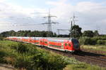 Doppelstock-Regionalzug mit Ziel  Hannover HBf  am 29. Juni 2020 bei Langwedel.
