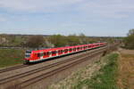 BR 423/848403/423-163-und-423-186-aus 423 163 und 423 186 aus Petershausen kommend am 6. April 2024 bei Vierkirchen.