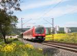 440 817-5 ist am 15. Mai 2015 bei Karlstadt in Richtung Wrzburg unterwegs.