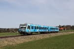br-628-928/731363/628-424-war-am-5-april 628 424 war am 5. April 2021 auf der 'Chiemgau-Bahn' zwischen Prien am Chiemsee und Aschau unterwegs.