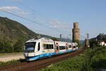 609 102  Agatharied  der  Bayerischen Oberland Bahn  am 20. Juli 2021 bei Oberwesel am Rhein.