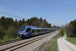 Bayerische Regiobahn/734808/et-319-am-28-april-2021 ET 319 am 28. April 2021 bei Grabensttt im Chiemgau.