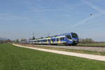 Bayerische Regiobahn/772278/430-006-aus-muenchen-kommend-am 430 006 aus Mnchen kommend am 14. April 2022 bei bersee am Chiemsee.