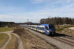 Bayerische Regiobahn/805509/430-029-war-am-22-februar 430 029 war am 22. Februar 2023 bei Htt im Chiemgau in Richtung Salzburg unterwegs.