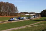 430 013 und 430 020 waren am 17. Dezember 2023 bei Axdorf im Chiemgau auf dem Weg nach Mnchen.