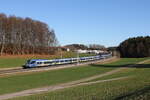 Bayerische Regiobahn/834342/430-010-und-430-026-aus 430 010 und 430 026 aus Freilassing kommend am 18. Dezember 2023 bei Axdorf.