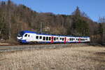 Bayerische Regiobahn/841091/427-010-war-am-18-februar 427 010 war am 18. Februar 2024 zwischen Traunstein und Ruhpolding im Einsatz. Aufgenommen kurz vor Eisenrzt.