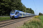 Bayerische Regiobahn/863420/430-022-und-430-012-waren 430 022 und 430 012 waren am 4. September 2024 bei Hufschlag auf dem Weg nach Mnchen.