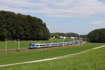 Bayerische Regiobahn/864620/430-010-und-430-019-waren 430 010 und 430 019 waren am 18. September 2024 bei Axdorf auf dem Weg nach Mnchen.