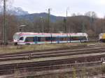 Dieser Triebwagen der  Berchtesgadener Land Bahn  wartet bereits  auf seinen Einsatz ab dem 13.