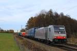 lokomotion-9/404901/186-281-2-ist-am-10-november 186 281-2 ist am 10. November 2012 bei Vogl in Richtung Rosenheim unterwegs.