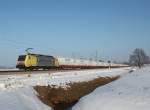 lokomotion-9/413943/189-903-am-13-februar-2015 189 903 am 13. Februar 2015 mit dem 'Ulusoy-Zug' aus Salzburg kommend bei bersee am Chiemsee.