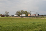 186 284-6 war am 3. Mai 2016 mit dem  Ekol -Zug bei Weisham in Richtung Salzburg unterwegs.