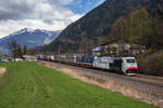 186 443 am 7. April 2017 vom Brenner kommend bei Freienfeld/Campo di Trens in Sdtirol.