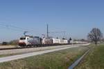 lokomotion-9/693525/186-441--185-666-mit 186 441 & 185 666 mit dem 'Ekol' aus Salzburg kommend am 19. Mrz 2020 bei bersee am Chiemsee.