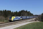 189 912  Moving Europe  mit dem  Intercombi  aus Salzburg kommend am 1. April 2020 bei Grabensttt.