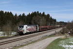 lokomotion-9/731891/193-774-war-mit-einem-leeren 193 774 war mit einem leeren Autozug unterwegs in Richtung Mnchen. Aufgenommen am 9. April 2021 bei Grabensttt im Chiemgau.