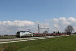 lokomotion-9/732585/193-773-mit-einem-autoleerzug-aus 193 773 mit einem Autoleerzug aus Salzburg kommend am 16. April 2021 bei bersee am Chiemsee.