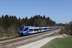 ET 314 aus Freilassing kommend am 1. April 2021 bei Grabensttt im Chiemgau.
