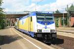146 539-2 steht am 31. Juli 2013 abfahrbereit nach Bremen, im Bahnhof von Hamburg-Harburg.