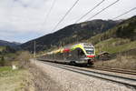 ETR 170 auf dem Weg vom Brenner nach Meran. Aufgenommen am 7 . April 2017 bei Novale.