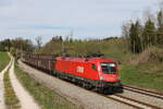 br-1016/734818/1016-049-mit-einem-gemischten-gueterzug 1016 049 mit einem gemischten Gterzug aus Mnchen kommend am 4. Mai 2021 bei Grabensttt im Chiemgau.