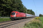 br-1016/863285/1016-035-mit-einem-ec-auf 1016 035 mit einem 'EC' auf dem Weg nach Mnchen. Aufgenommen am 4. September 2024 bei Hufschlag/Traunstein.