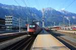 br-1116/448089/1116-216-3-kurz-nach-der-einfahrt 1116 216-3 kurz nach der Einfahrt in den Bahnhof von Innsbruck am 15. August 2013.