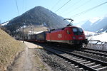 1116 271-8 war als Schublok am  Walterzug  am 19. Mrz 2016 bei St.Jodok in Richtung Brenner im Einsatz.